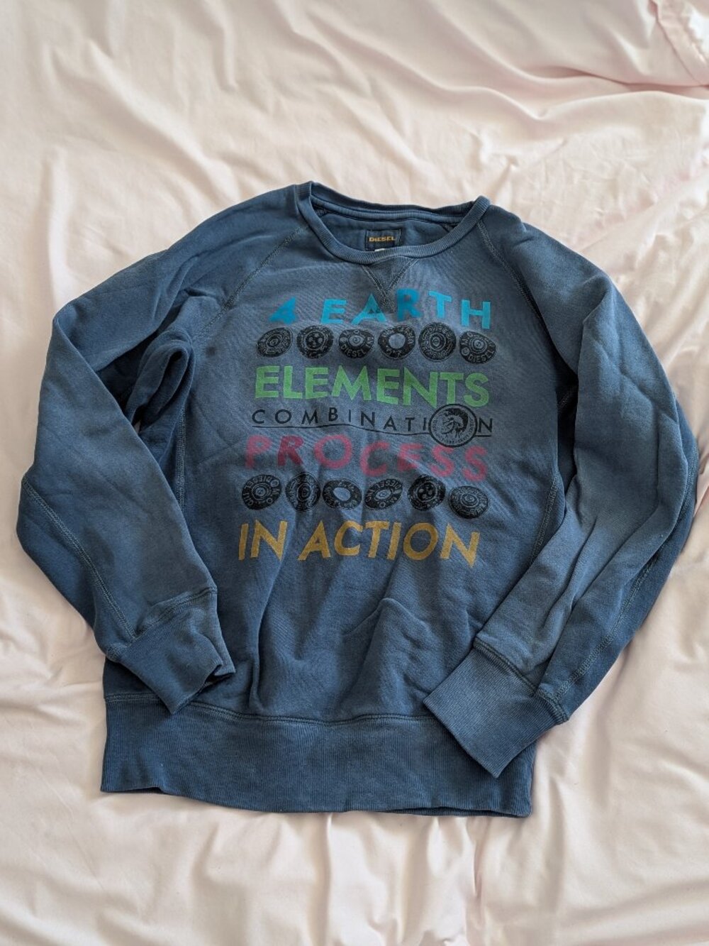Diesel Blue 4 Earth Elements Graphic Sweatshirt S